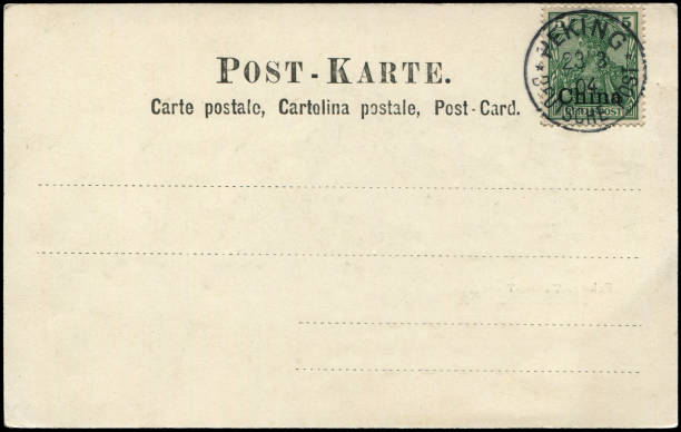 blank vintage Geman postcard sent from Pekin(Beijing), China in 1904, a very good German colonial mail background of overseas postal service, can be used for any usage for any historic situation. la postal en blanco vintage de geman enviada desde pekin (beijing), china en 1904, un muy buen fondo de correo colonial alemán del servicio postal en el extranjero, se puede utilizar para cualquier uso para cualquier situación histórica.