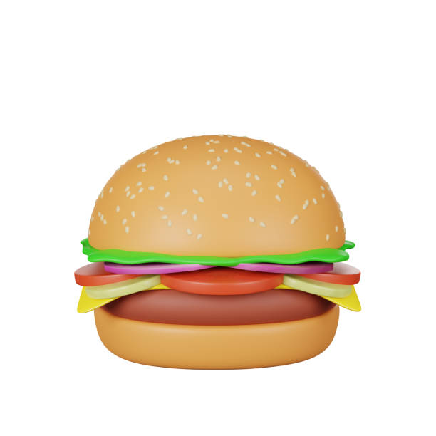 istock 3d rendering of burger junk food icon 1432749666