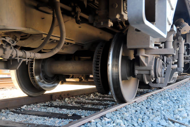 istock Train Wheels of a Passenger Car 1432756641