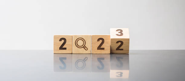 istock 2023 block with magnifying glass icon. SEO, Search Engine Optimization, hiring , Advertising, Idea, Strategy, marketing, Keyword, Content and New Year start concepts 1432758664