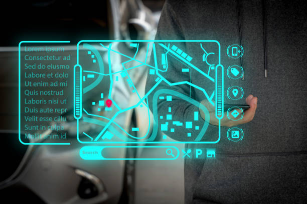istock Man searching destination direction or address on GPS or navigator application via mobilephone 1432768203