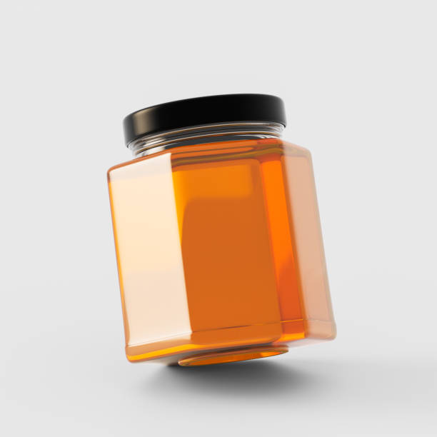 istock Square glass jar with honey 1432769448