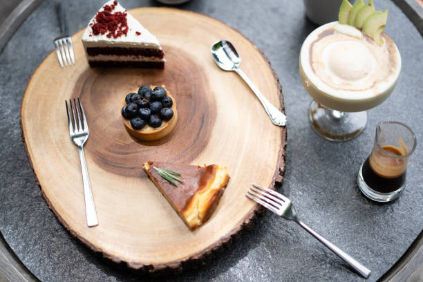 istock Chocolate cake with whipped cream on the table 1432769777