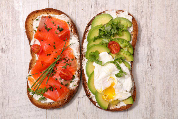 istock bread toast slice with avocado and poached egg- smoked salmon fillet 1432773039