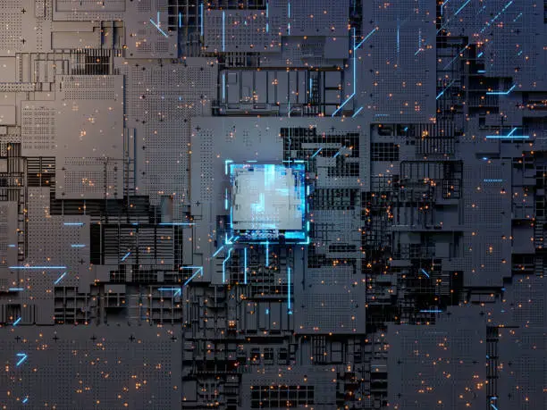 Photo of CPU 5G Circuit Board Background