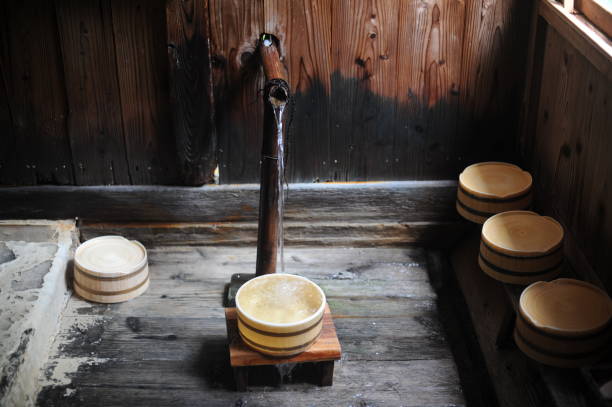 istock Buckets at indoor hot spring bath in northern Japan 1432776915