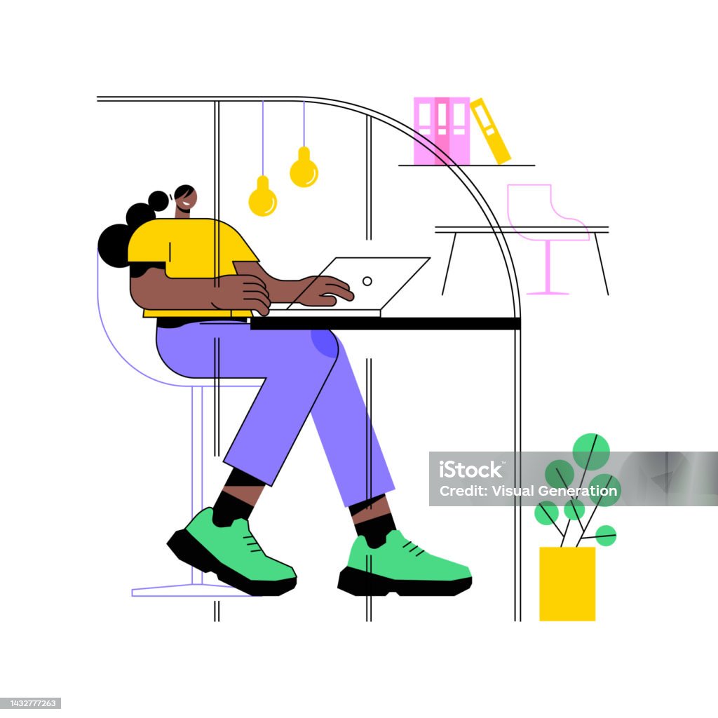 Work Pod Cartoon Workstation Isolated Cartoon Vector Illustrations Stock Illustration ...