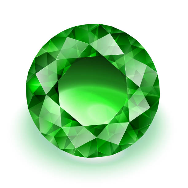 Realistic emerald vector Emerald - vector diamond realistic gemstone illustrationFile version: AI 10 EPS. Contains transparencies. NO gradient mesh. emerald gemstone stock illustrations