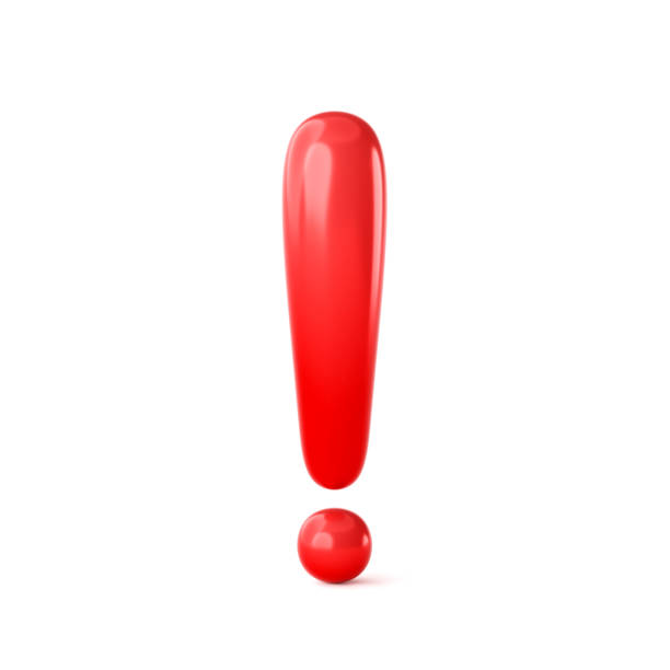 istock Red exclamation sign 3d illustration symbol icon attention mark isolated on white background of danger warning concept or caution information error alert and alarm notice precaution info announcement. 1432781780
