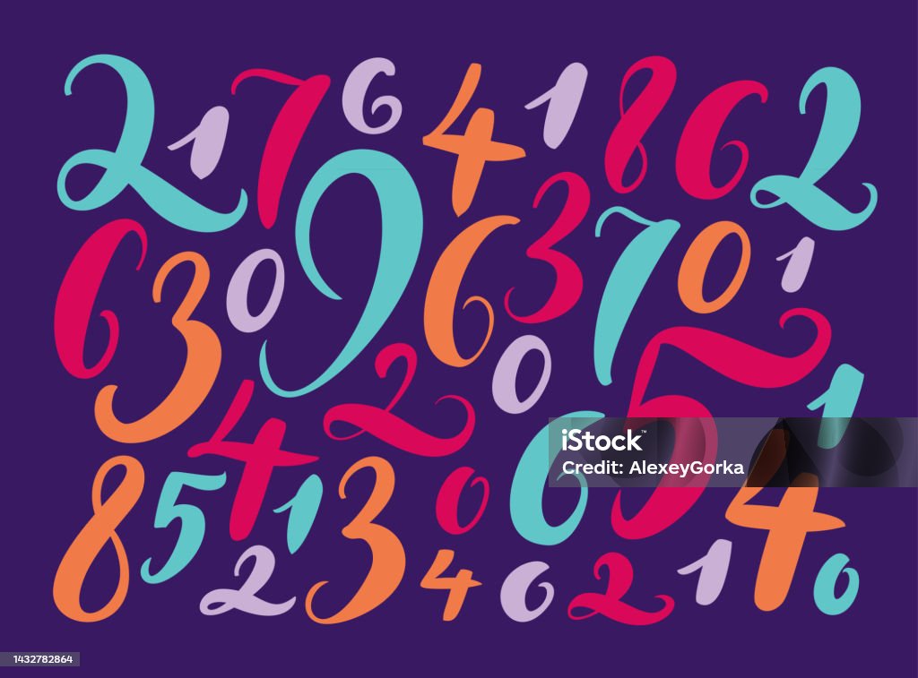 Editable Numbers Background Numbers Vector Background With Handwritten Numbers Stock Illustration ...