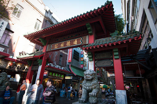 SYDNEY, AUSTRALIA. - On September 22, 2012. - The gate of Sydney's Chinatown in the busy weekend.