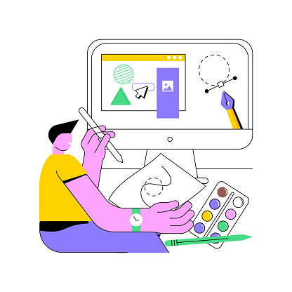 Design Approach Cartoon Image Graphic Design Course Isolated Cartoon Vector Illustrations Stock ...