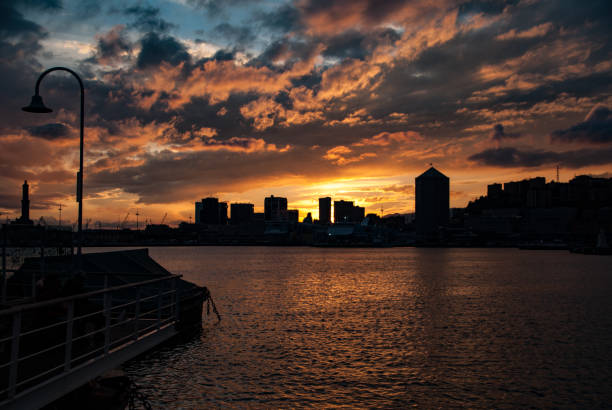 istock Sunset over the sea in Genoa 1432786284