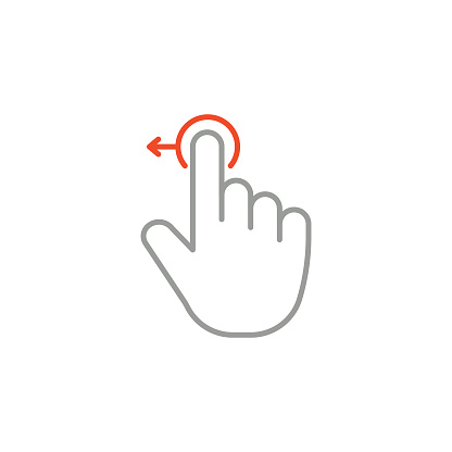 Touch Screen Gesture Single Line Icon with Editable Stroke