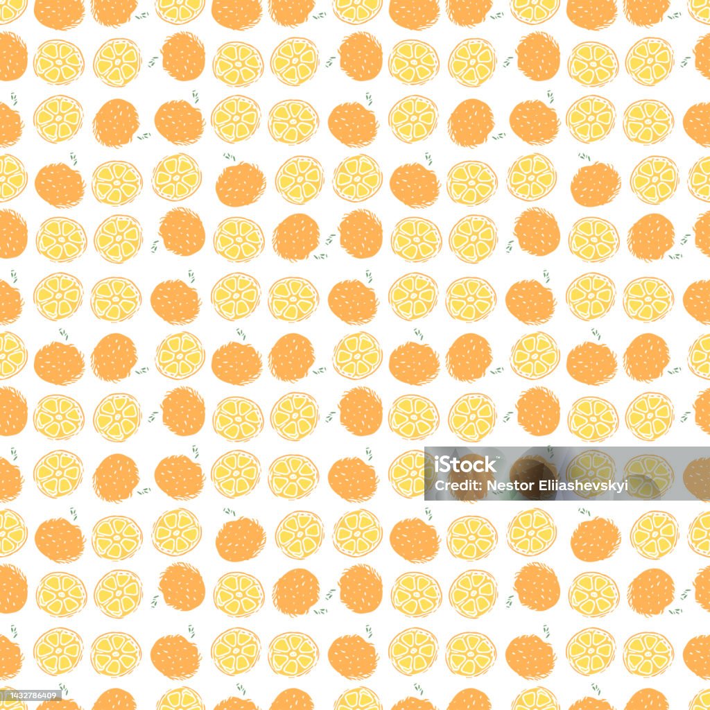 Colorful Orange Pattern Seamless Orange Pattern Colored Orange Fruit Background Stock ...