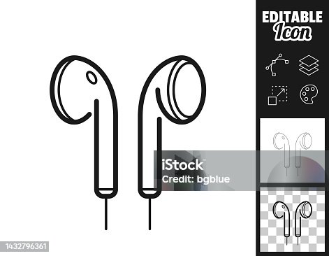 istock Earphones. Icon for design. Easily editable 1432796361