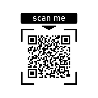 Scan me icon with Qr code for smartphone isolated on white background. Qr code for payment, advertising, mobile app vector illustration.