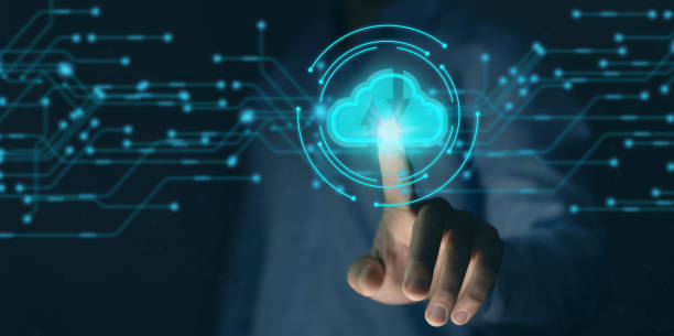 istock Businessman's hands showing a diagram of Cloud computing information technology icon. Concept of digital connection on communication networks. cloud storage security and internet service 1432797871
