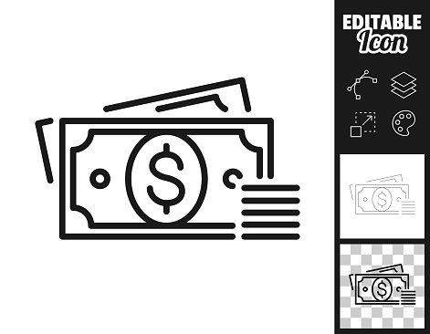 istock Dollar - Cash money. Icon for design. Easily editable 1432798233
