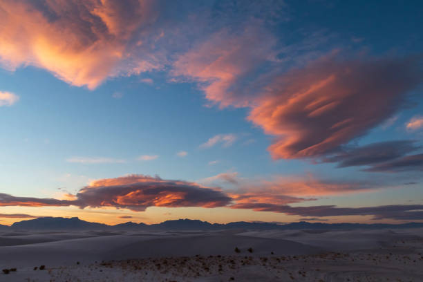 istock dramatic sunset sky in the sand dunes in White Sands national park 1432798287