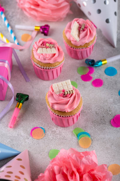 istock Birthday partry concept with cupcake 1432798354