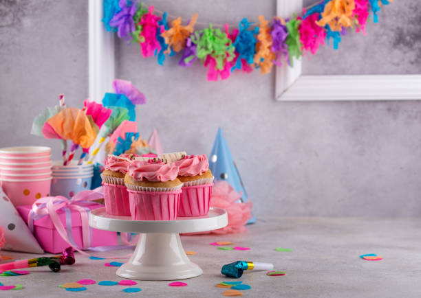istock Birthday partry concept with cupcake 1432798370