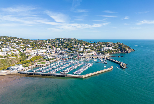 Aerial view of Torquay Harbour in Devon