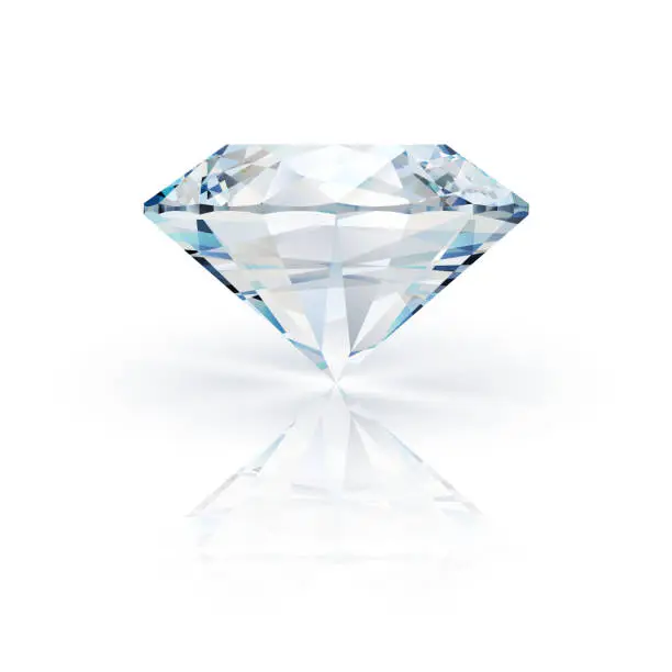 Vector illustration of Realistic vector diamond illustration - blue crystal gemstone