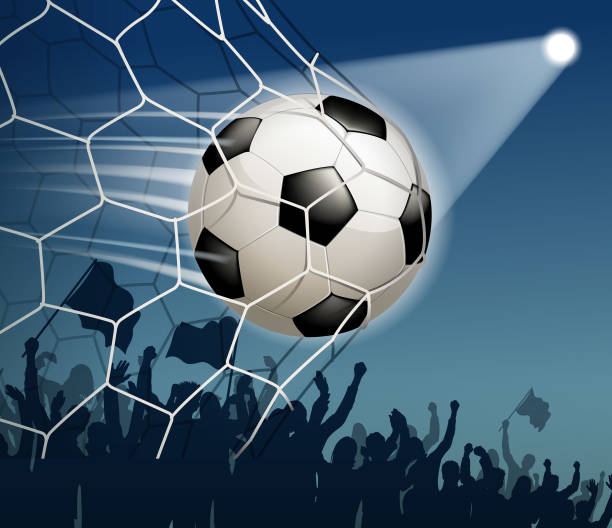 вечер ворот - soccer goal net winning stock illustrations