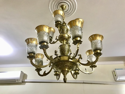 A brand new, glittering chandelier in my living room.