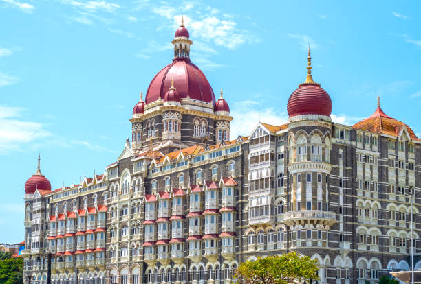 Facade of The Taj Mahal Palace hotel in Colaba district, Mumbai, India stock photo
