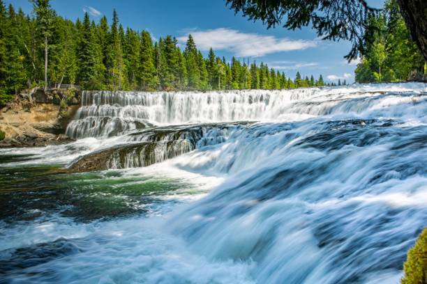 istock Beautiful waterfall landscape with green trees in the background 1432808368