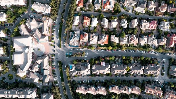 istock Bird's eye view of a modern community 1432809839