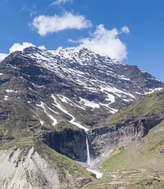istock Picturesque view of a snow covered mount a waterfall 1432810508