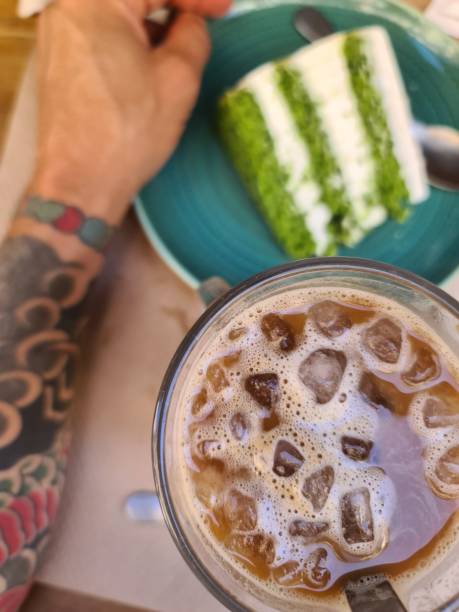 Ice coffee and Vegan cake