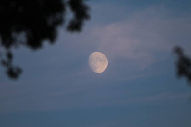 istock Beautiful view of a moon in the sky during sunset 1432810989