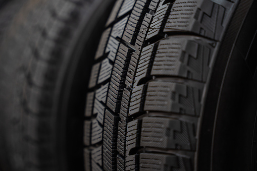 Winter tire treads, full frame background
