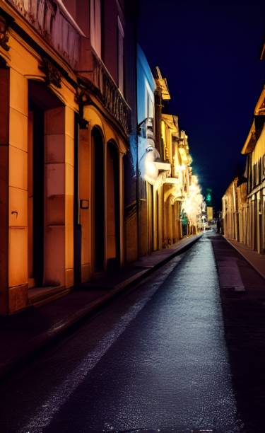istock Vertical night view of a street 1432811622