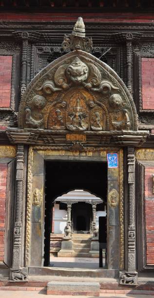 istock Vertical shot of a historic temple entryway in Nepal 1432813541