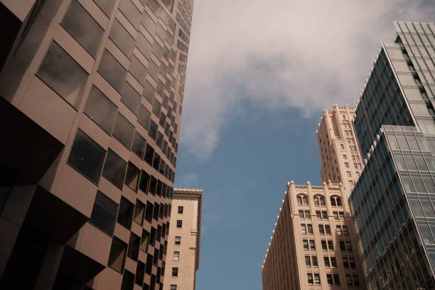 istock Low-angle shot of modern buildings in San Francisco downtown during daytime 1432814545