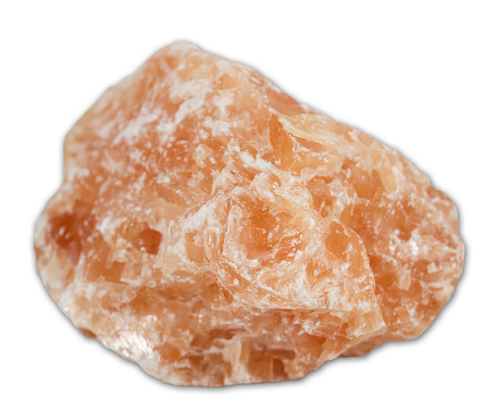 Sunstone mineral specimen isolated on the white background