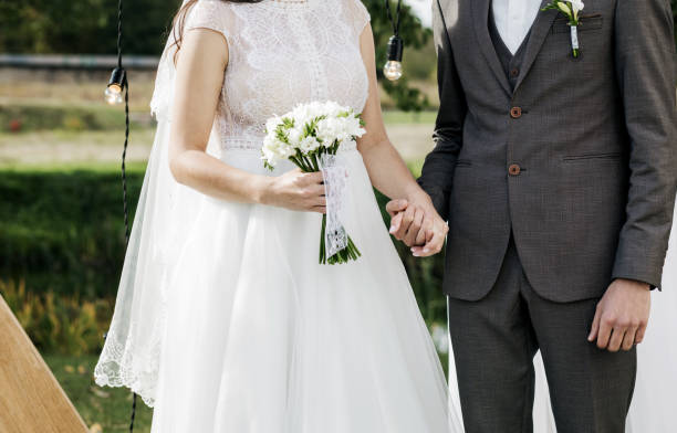 istock Beautiful romantic wedding couple 1432821173