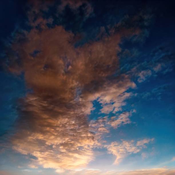 istock Blue sky with warm color from suns 1432821619