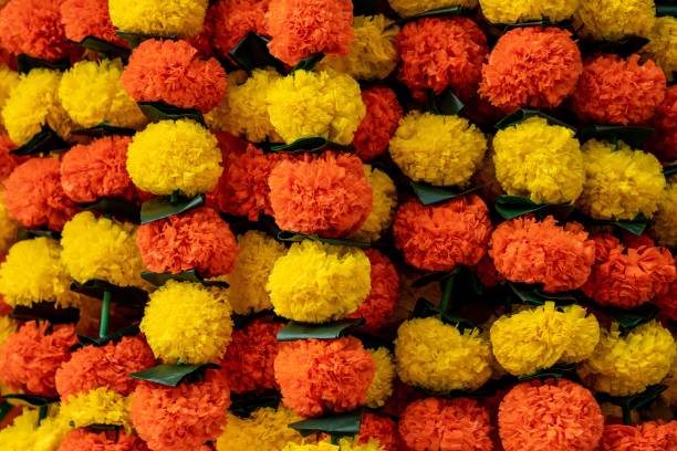 istock Closeup of a plastic flower garland 1432822780