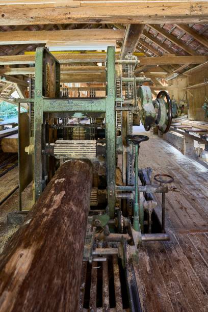 istock Sawing machine in an old sawmill 1432827238