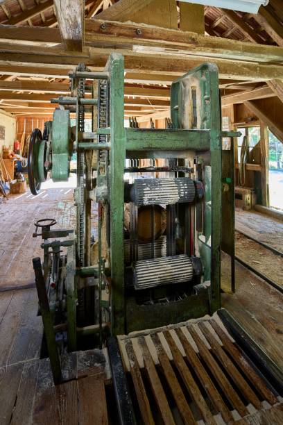 istock Sawing machine in an old sawmill 1432827241
