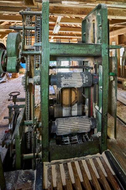 istock Sawing machine in an old sawmill 1432827256