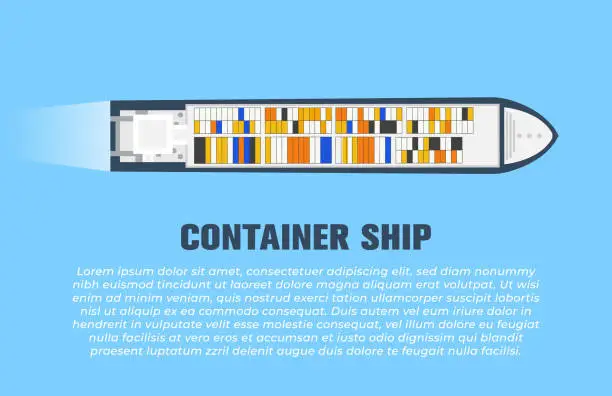 Vector illustration of Container Ship