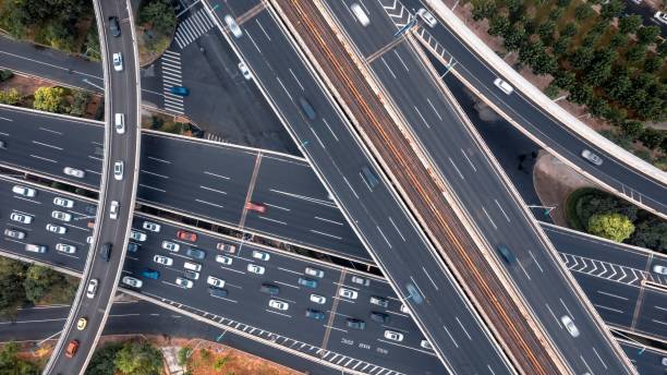 istock Overlooking the overpass from the city 1432829793
