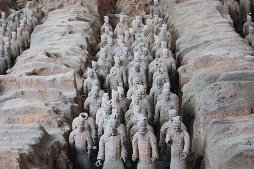 Part of the Terracotta Army in the city of Xi'an, China.